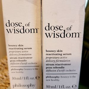 (2) New PHILOSOPHY  'Dose of Wisdom' Bouncy Skin Reactivating Serum Bottles!!